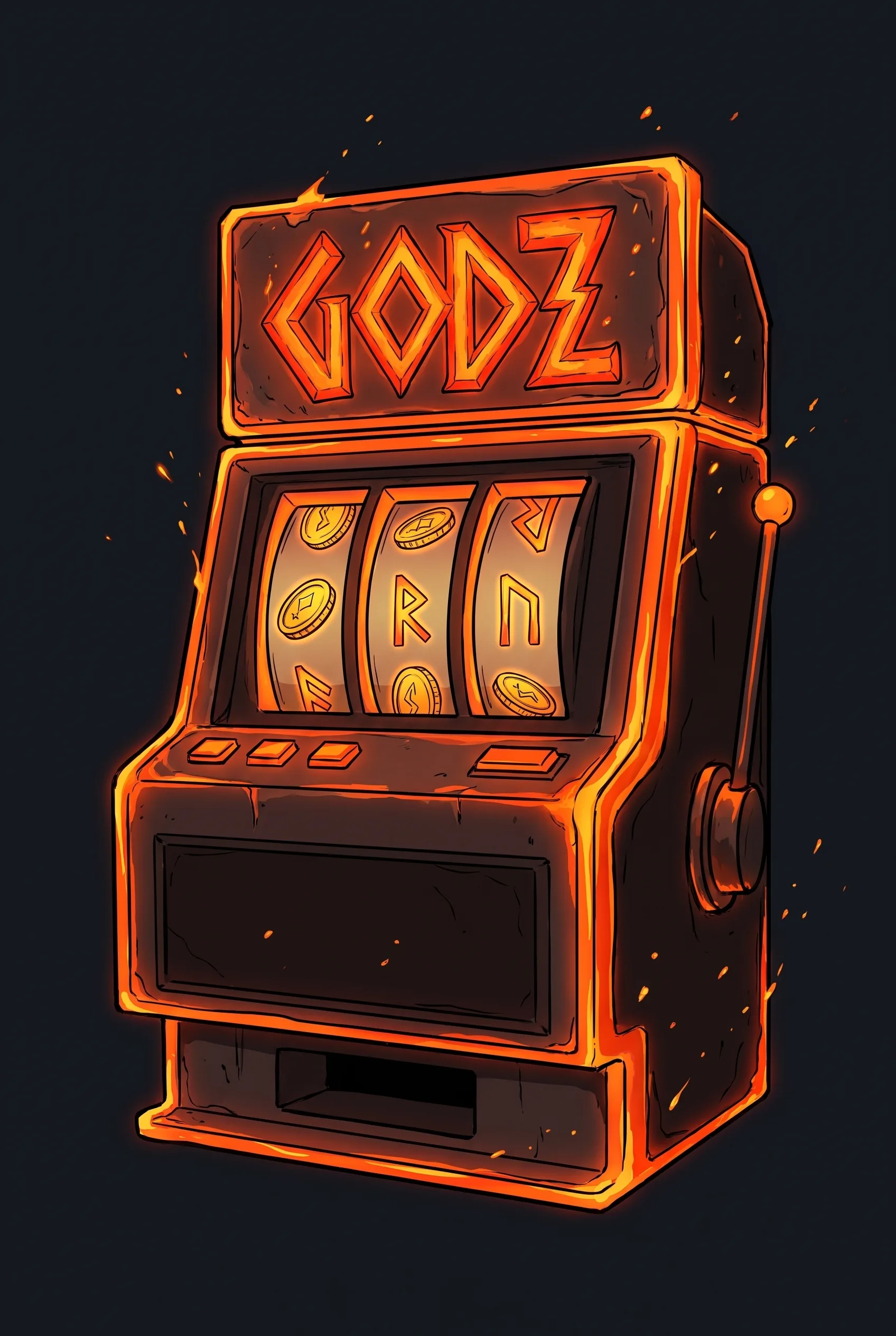 Spielautomat in den Farben der Godz-Schmiede